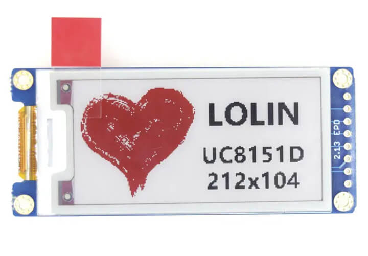 Lolin 2.13英寸、三色E-Ink显示屏