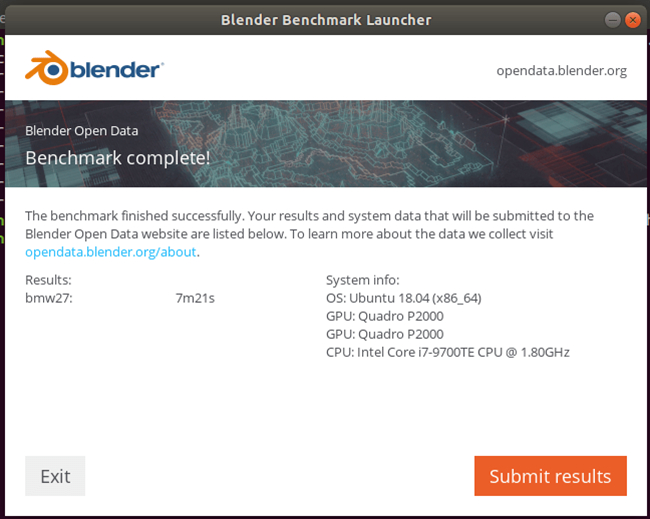Blender 'BMW' 基准测试
