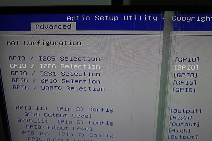 BIOS配置GPIO的界面