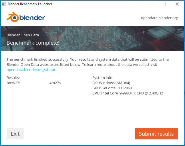 NUC9i9QNX套件上的Blender