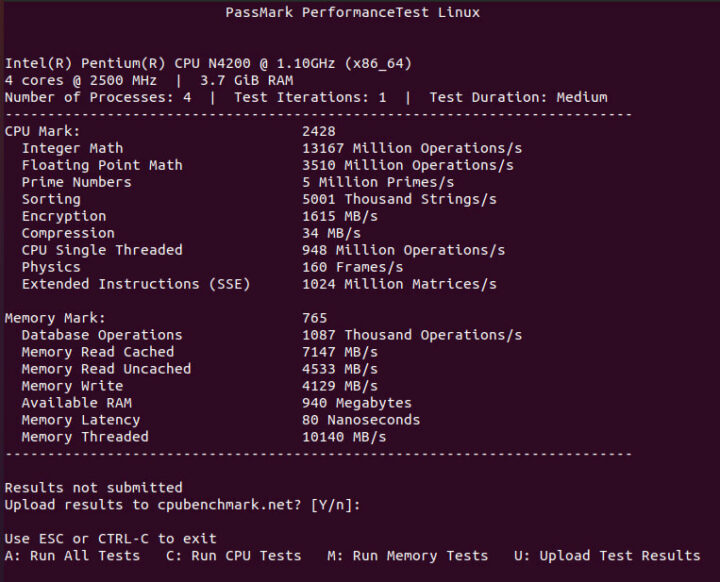 LIVA-Q1L在Linux上的性能测试