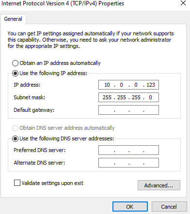 Windows 10 Ubiquity USG Subnet