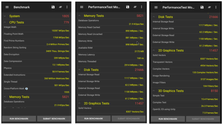 Passmark PerformanceTest Android 11测试