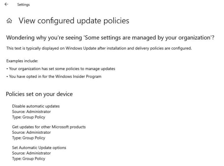 Windows 更新策略“禁用自动更新”