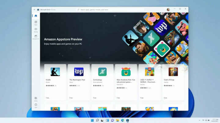 亚马逊应用商店里的Windows 11 Android应用