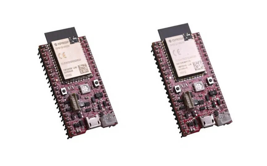 ESP32-S2-DevKit-LiPo-USB (左)和ESP32-S2-WROVER-Devkit-LiPo-USB (右)