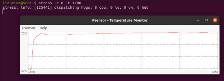 Ubuntu 上运行压力时的CPU温度