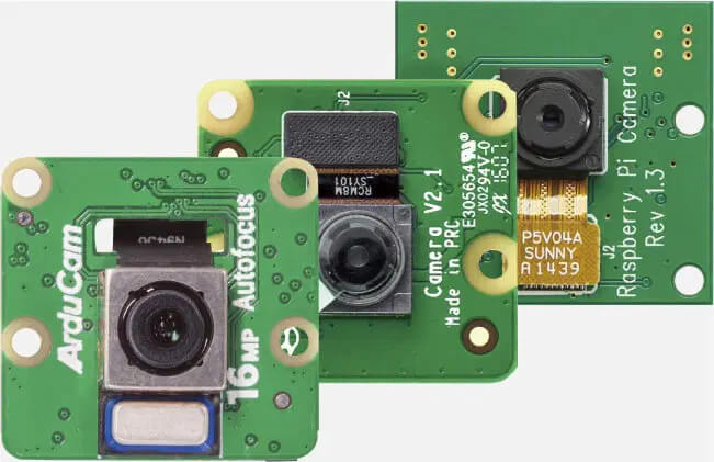 ArduCam 16 MP相机、树莓派相机2.1版和1.3版