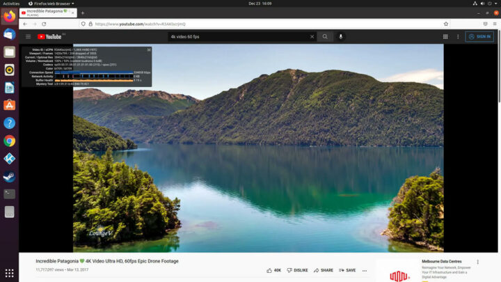 ubuntu 上使用 Firefox 播放4k 60 FPS视频