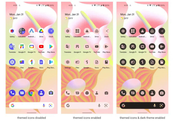 Android 13的主题图标