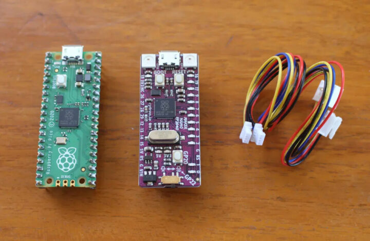 Maker Nano RP2040（右）和树莓派 Pico（左）