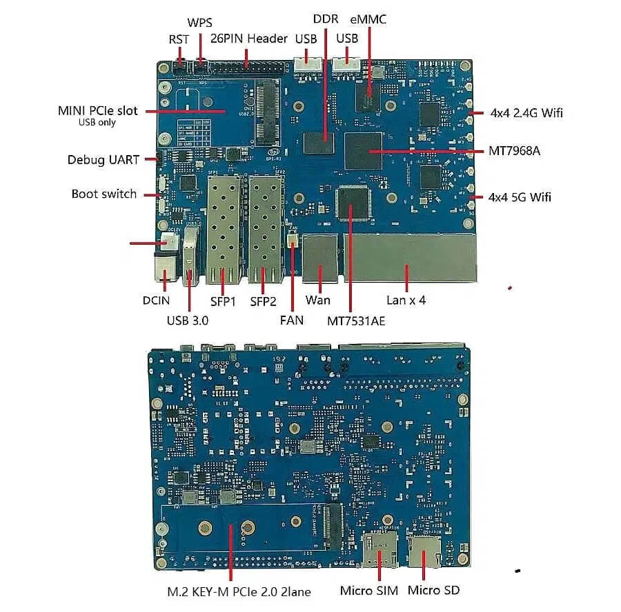 联发科Filogic 830路由器板