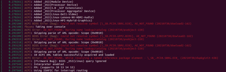 Beelink SER3 ubuntu 22.04 dmesg 错误：ACPI BIOS