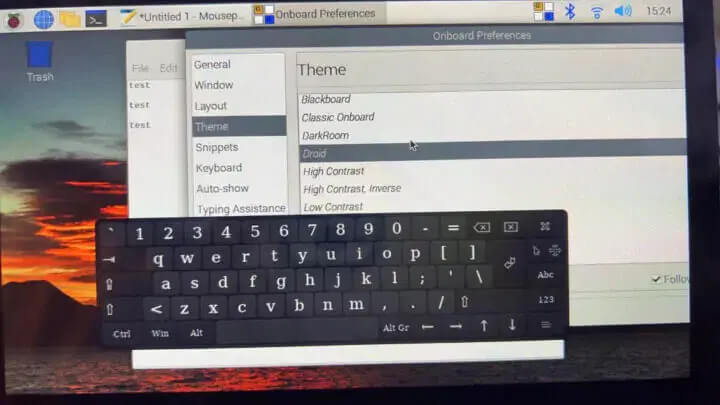树莓派4触摸屏键盘安装好的应用程序