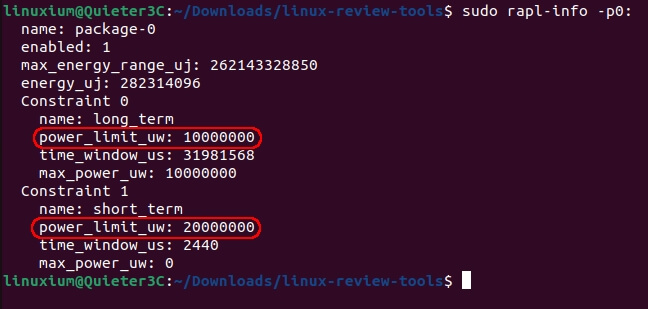 linux 电源限制 rapl 信息