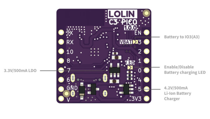LOLIN C3 Pico 电源和电池支持